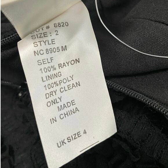 Tadashi Ruffled Lace Midi Black Deep V Dress Whimsigoth Cocktail Cocktail size 2 - Picture 7 of 10